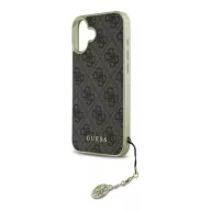   Guess 4G Charms Collection iPhone 16  hátlap tok, barna GUHCP16SGF4GBR