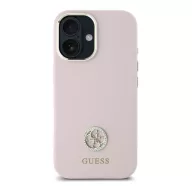   Guess Silicone Logo Strass 4G iPhone 16  hátlap tok, rózsaszín GUHCP16SM4DGPP
