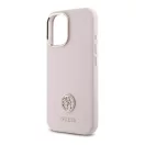 Guess Silicone Logo Strass 4G iPhone 16  hátlap tok, rózsaszín GUHCP16SM4DGPP