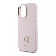   Guess Silicone Logo Strass 4G iPhone 16  hátlap tok, rózsaszín GUHCP16SM4DGPP