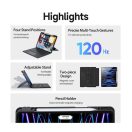 Dux Ducis DK iPad Air 13 (2024)/Pro 12.9 (2020/2021/2022) kihajtható tok vezeték nélküli billentyűzettel, fekete