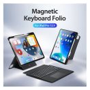 Dux Ducis DK iPad Air 13 (2024)/Pro 12.9 (2020/2021/2022) kihajtható tok vezeték nélküli billentyűzettel, fekete