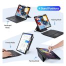 Dux Ducis DK iPad Air 13 (2024)/Pro 12.9 (2020/2021/2022) kihajtható tok vezeték nélküli billentyűzettel, fekete