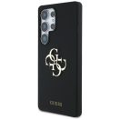 Guess Silicone Big 4G Logo Bottom Script Samsung Galaxy S25 Ultra hátlap tok, fekete
