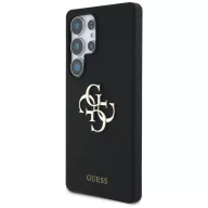   Guess Silicone Big 4G Logo Bottom Script Samsung Galaxy S25 Ultra hátlap tok, fekete