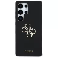   Guess Silicone Big 4G Logo Bottom Script Samsung Galaxy S25 Ultra hátlap tok, fekete