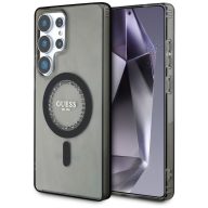   Guess Rhinestones Printed Classic Logo MagSafe Samsung Galaxy S25 Ultra kemény hátlap tok, fekete