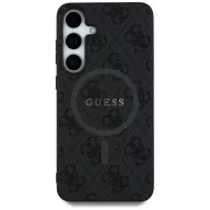   Guess Leather 4G Colored Ring Classic Logo MagSafe Samsung Galaxy S25+ kemény hátlap tok, fekete