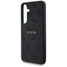 Guess Leather 4G Colored Ring Classic Logo MagSafe Samsung Galaxy S25+ kemény hátlap tok, fekete