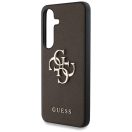 Guess Grained Big 4G Logo Small Classic Logo Samsung Galaxy S25 kemény hátlap tok, barna