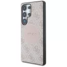 Guess 4G Round Patch Classic Logo Samsung Galaxy S25 Ultra MagSafe kemény hátlap tok, rózsaszín