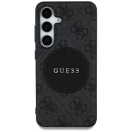   Guess 4G Round Patch Classic Logo Samsung Galaxy S25 MagSafe kemény hátlap tok, fekete