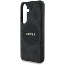 Guess 4G Round Patch Classic Logo Samsung Galaxy S25 MagSafe kemény hátlap tok, fekete