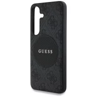   Guess 4G Round Patch Classic Logo Samsung Galaxy S25 MagSafe kemény hátlap tok, fekete