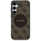 Guess 4G Round Patch Classic Logo Samsung Galaxy S25 MagSafe kemény hátlap tok, barna