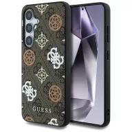   Guess 4G Printed Colored Peony Pattern Samsung Galaxy S25 MagSafe kemény hátlap tok, barna