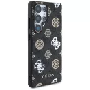 Guess 4G Printed Colored Peony Pattern Samsung Galaxy S25 Ultra MagSafe kemény hátlap tok, fekete