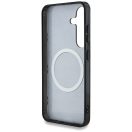 Guess 4G Background Gold Electroplated Peony Pattern Samsung Galaxy S25 MagSafe kemény hátlap tok, fekete