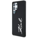 Karl Lagerfeld Silicone Metal Signature Logo Samsung Galaxy S25 Ultra szilikon tok, fekete