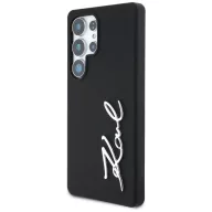   Karl Lagerfeld Silicone Metal Signature Logo Samsung Galaxy S25 Ultra szilikon tok, fekete