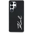 Karl Lagerfeld Silicone Metal Signature Logo Samsung Galaxy S25 Ultra szilikon tok, fekete