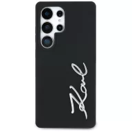   Karl Lagerfeld Silicone Metal Signature Logo Samsung Galaxy S25 Ultra szilikon tok, fekete