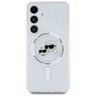   Karl Lagerfeld Button Karl & Choupette Heads Printed Logo Galaxy S25 MagSafe hátlap tok, fehér