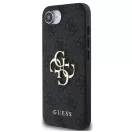 Guess PU 4G Metal Logo Apple iPhone 17e / iPhone 16e hátlap tok, sötétszürke
