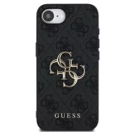   Guess PU 4G Metal Logo Apple iPhone 17e / iPhone 16e hátlap tok, sötétszürke