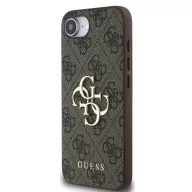   Guess PU 4G Metal Logo Apple iPhone 17e / iPhone 16e hátlap tok, barna