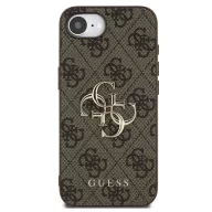   Guess PU 4G Metal Logo Apple iPhone 17e / iPhone 16e hátlap tok, barna