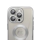 Glam Apple iPhone 17e / iPhone 16e szilikon tok kameravédő lencsével, ezüst