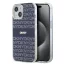DKNY PU Leather Repeat Pattern Tonal Stripe iPhone 14 tok, kék