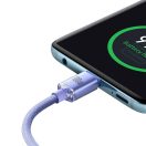 Baseus Crystal Shine USB-C-USB-C kábel, 100W, 1.2m, lila