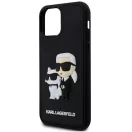 Karl Lagerfeld 3D Rubber Karl and Choupette Apple iPhone 15 Pro hátlap tok, fekete