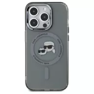   Karl Lagerfeld IML Karl & Choupette Metal Frame iPhone 15 Pro Max MagSafe tok, fekete