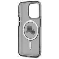   Karl Lagerfeld IML Karl & Choupette Metal Frame iPhone 15 Pro Max MagSafe tok, fekete