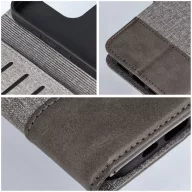   Gomma Xiaomi Redmi Note 14 Pro 4G flip/oldalra nyíló tok kártyatartó résszel, szürke