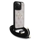 Guess PU 4G Metal Logo Crossbody Strap iPhone 16 Pro Max hátlap tok, rózsaszín