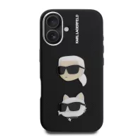   Karl Lagerfeld Grained PU K&CH Heads iPhone 16 hátlap tok, fekete