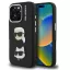 Karl Lagerfeld Grained PU K&CH Heads iPhone 16 Pro Max hátlap tok, fekete