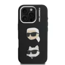 Karl Lagerfeld Grained PU K&CH Heads iPhone 16 Pro Max hátlap tok, fekete
