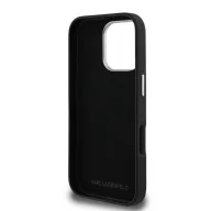   Karl Lagerfeld Grained PU K&CH Heads iPhone 16 Pro Max hátlap tok, fekete