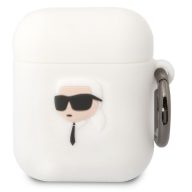   Karl Lagerfeld 3D Logo NFT Karl Head Apple AirPods 1/2 szilikon tok, fehér