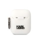 Karl Lagerfeld 3D Logo NFT Karl Head Apple AirPods 1/2 szilikon tok, fehér