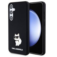   Karl Lagerfeld Liquid Silicone Choupette NFT Samsung Galaxy S24 Plus hátlap tok, fekete