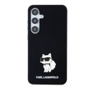 Karl Lagerfeld Liquid Silicone Choupette NFT Samsung Galaxy S24 Plus hátlap tok, fekete
