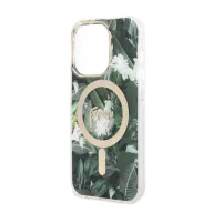   Guess Jungle MagSafe Apple iPhone 14 Pro hátlap tok, zöld + MagSafe töltő