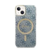   Guess 4G Print MagSafe Apple iPhone 14 Plus hátlap tok, kék + MagSafe töltő