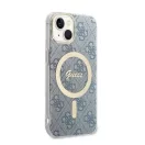 Guess 4G Print MagSafe Apple iPhone 14 Plus hátlap tok, kék + MagSafe töltő